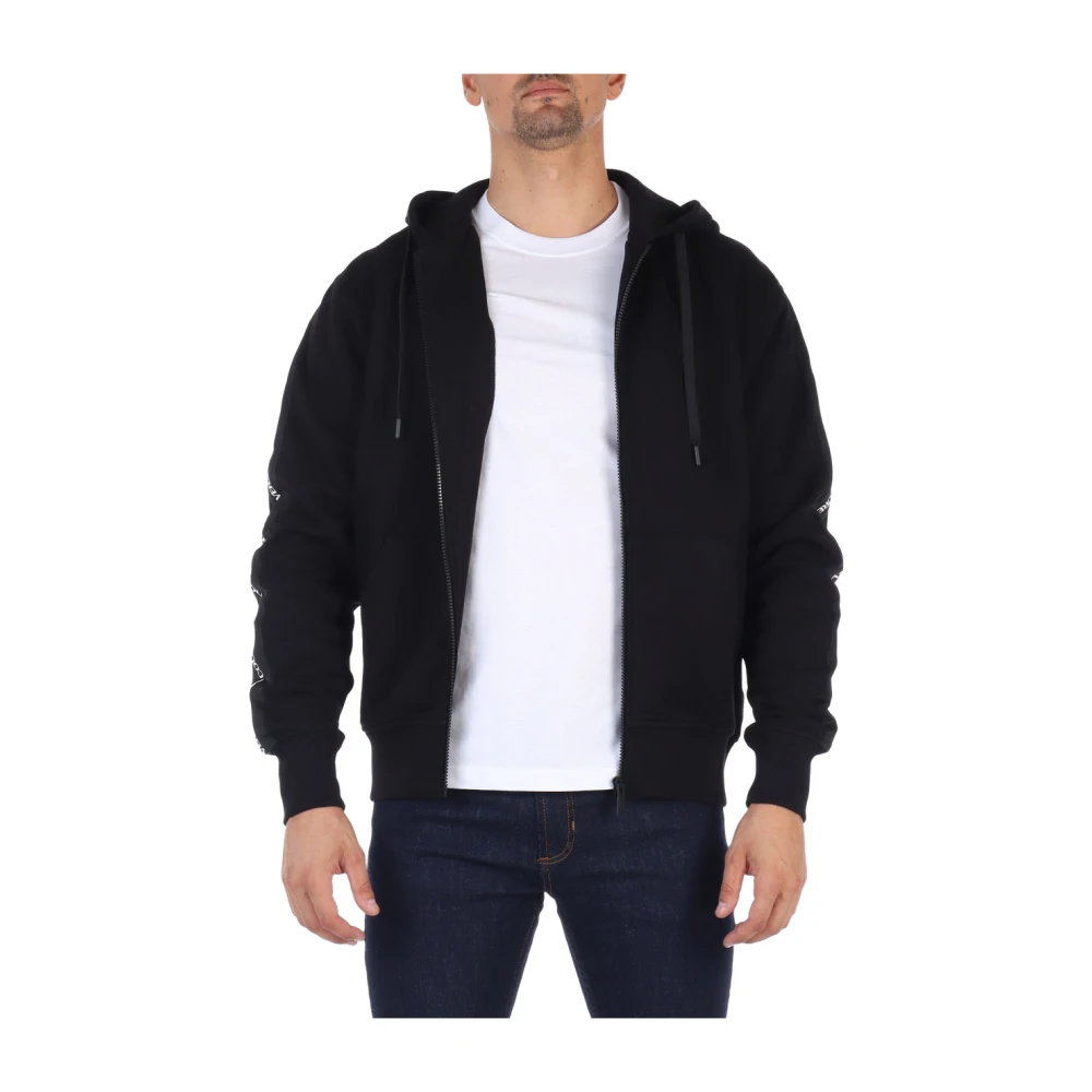 Versace Jeans Couture Katoenen Hoodie met Rits Black Heren