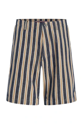 Randiga Bermuda-shorts med avslappnad passform