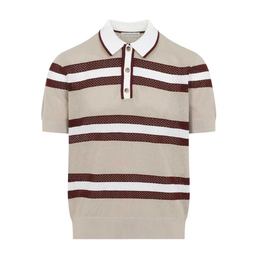 Dries Van Noten Men's Beige Polo Shirts, Xl, T-Shirts & Polos Clothing Ss26