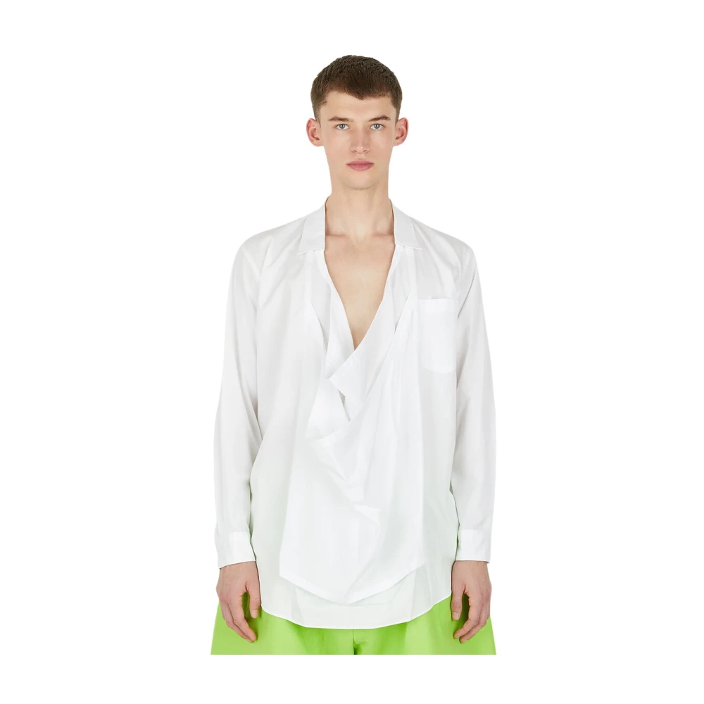 Comme des Garçons Gedrapeerd Overhemd White Heren