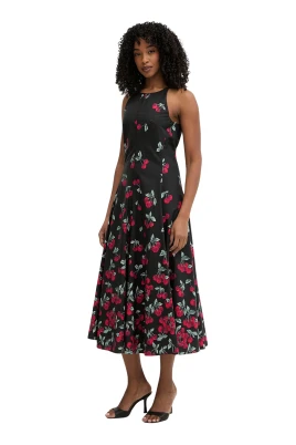 Flared Cotton Midi Dress