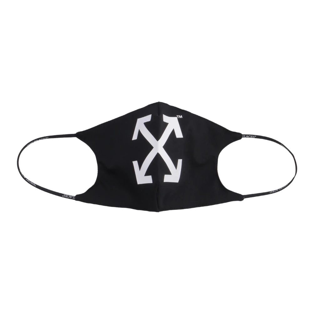 Off White Bedrukt katoenen masker Black Heren
