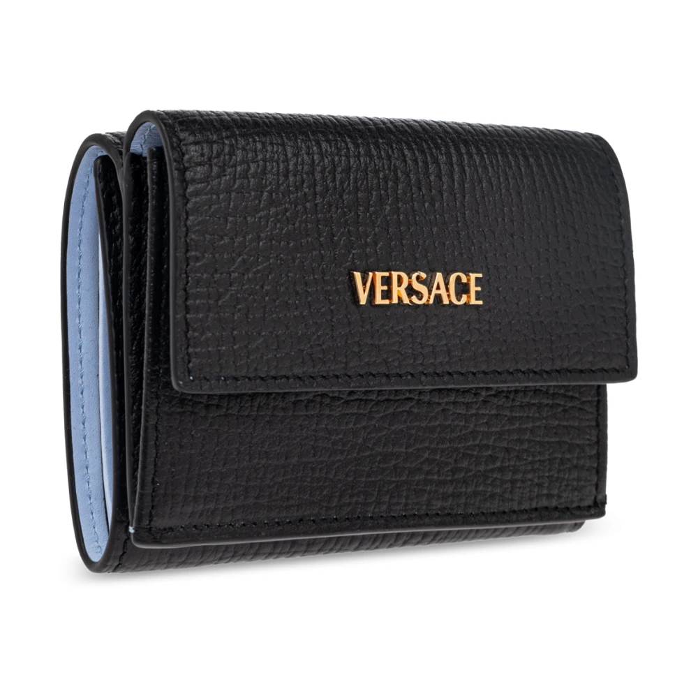 Versace Leren portemonnee Black Heren