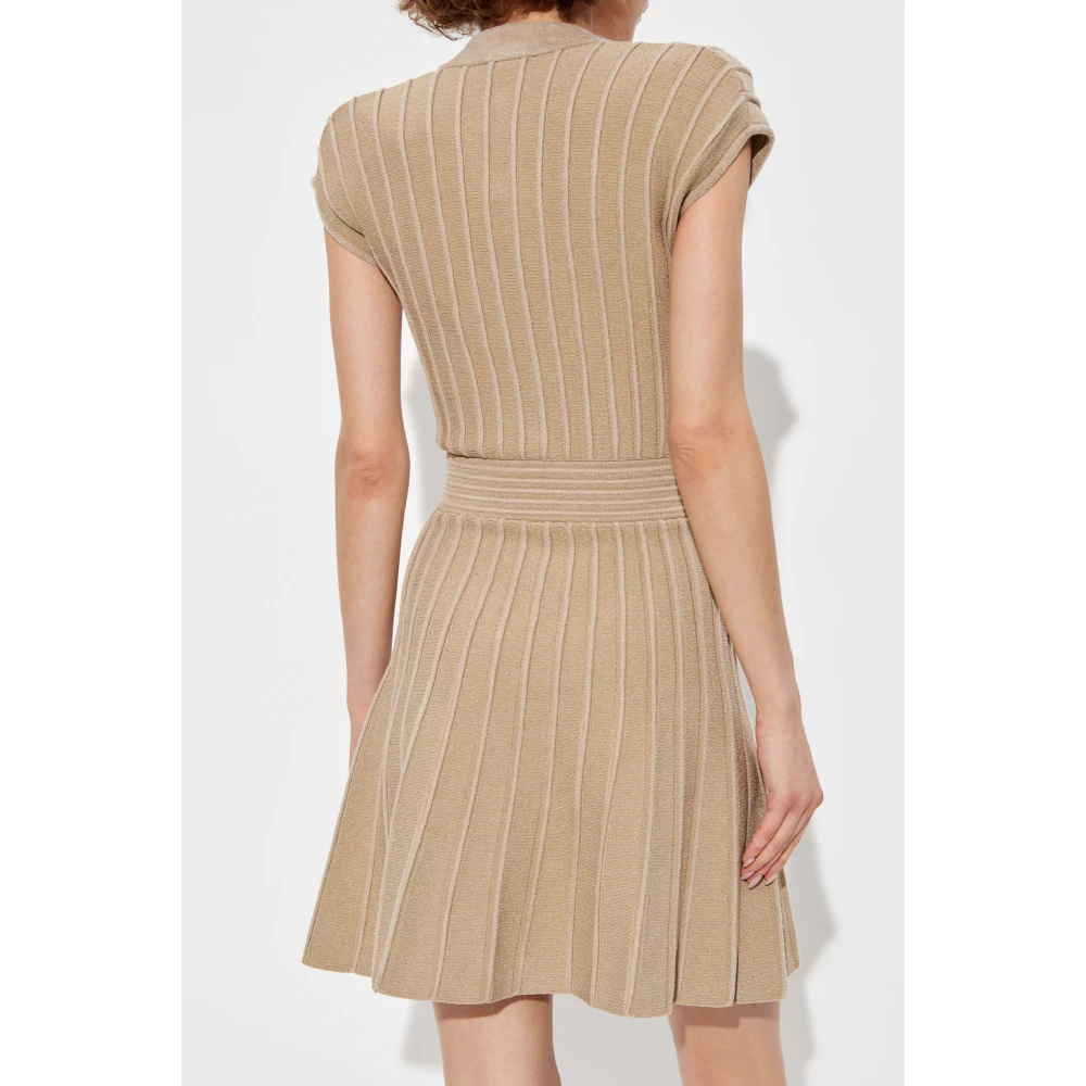 Balmain Mouwloze Jurk Beige Dames