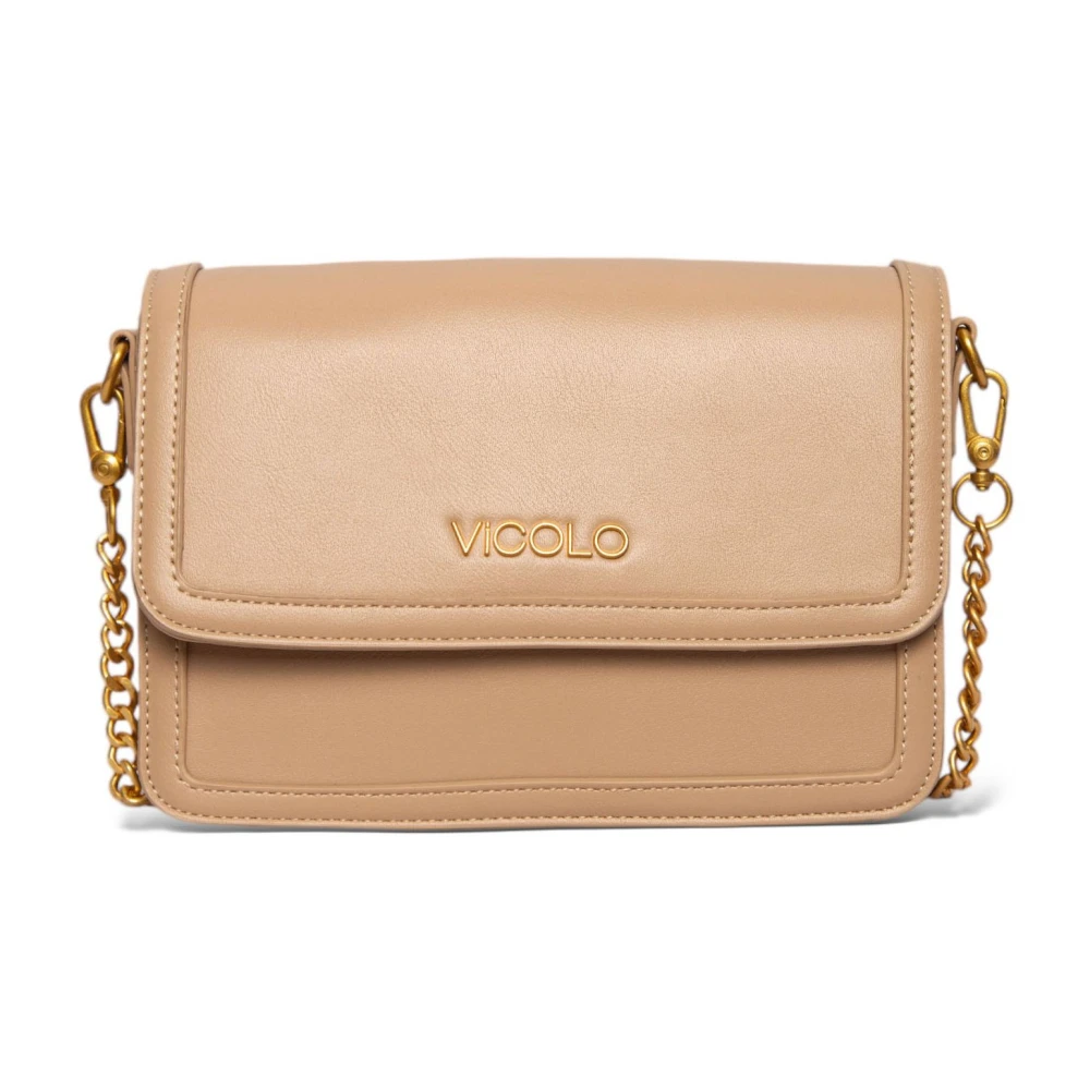 ViCOLO Eco-lederen flap tas in roze Beige Dames