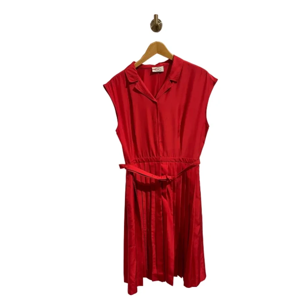 Prada Vintage Pre-owned Silk dresses Red Dames