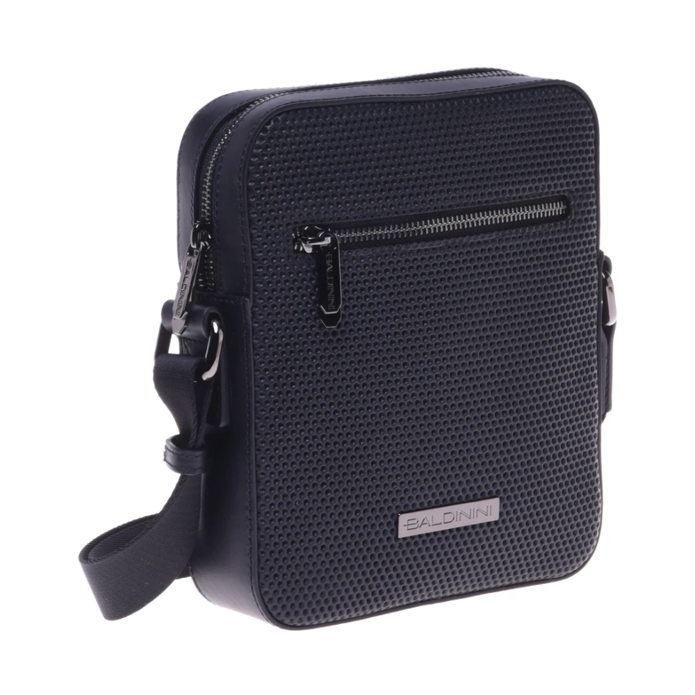 Baldinini Crossbody bag in black speckled leather Black Heren