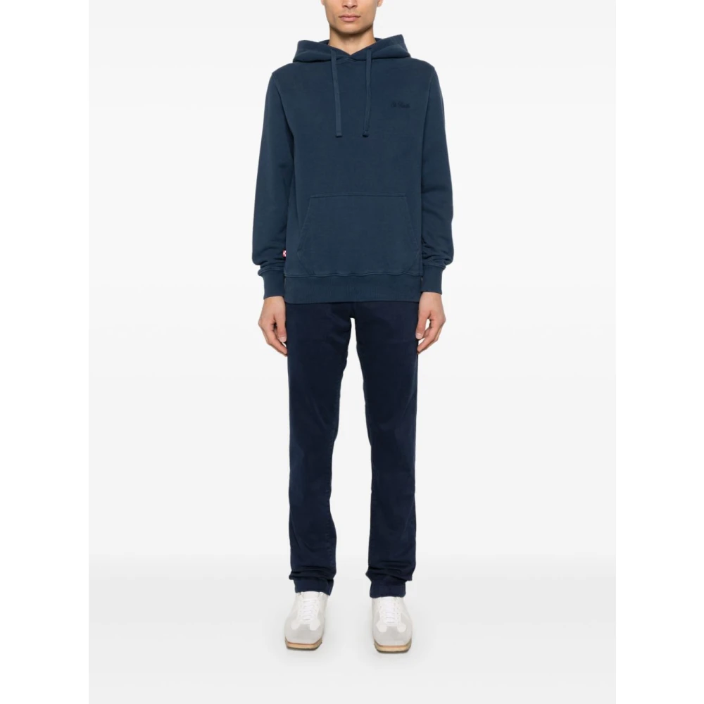 MC2 Saint Barth Blauwe Sweater met Trekkoord Capuchon Blue Heren