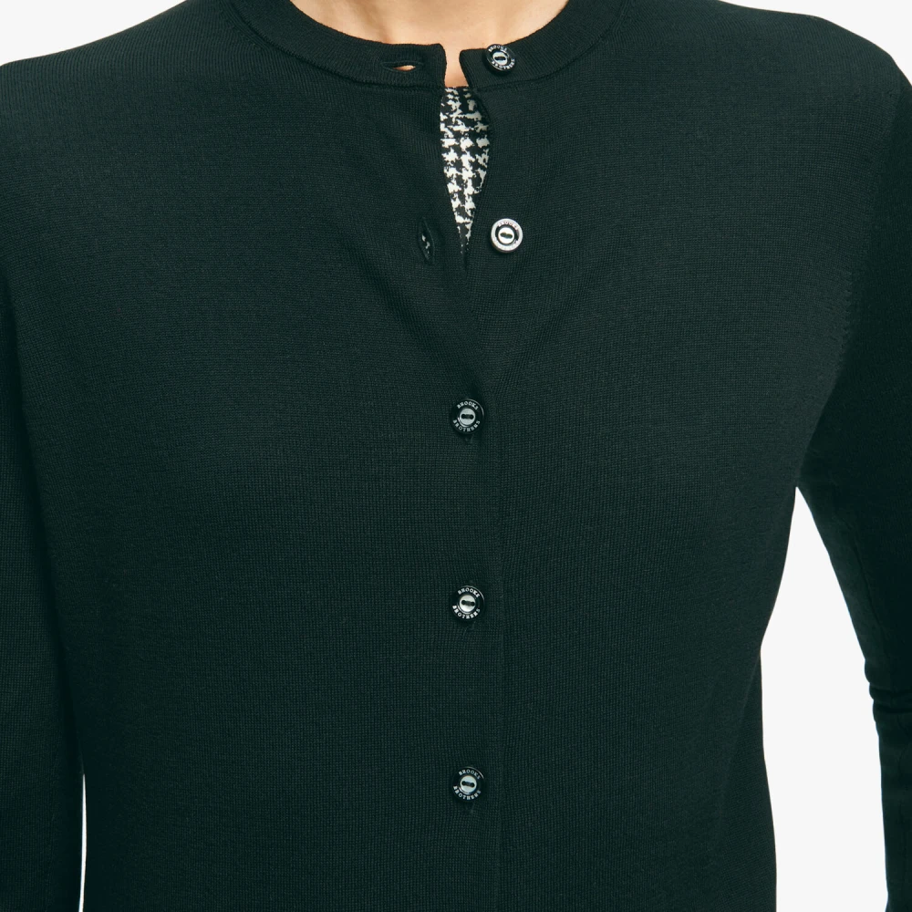 Brooks Brothers Zwarte Merino-Wollen Cardigan Black Dames