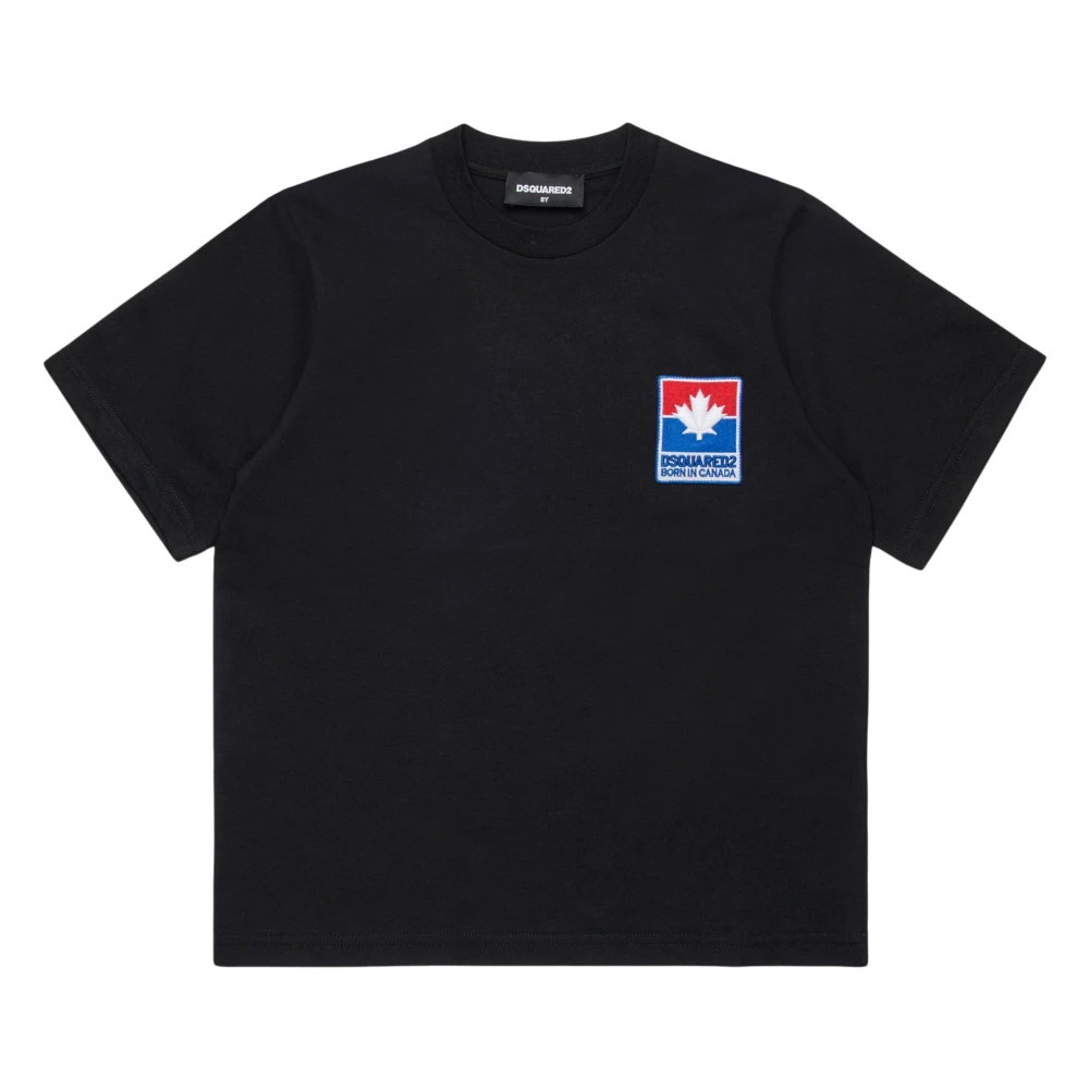 Dsquared2 Unisex Black Maple Leaf Logo T-Shirt