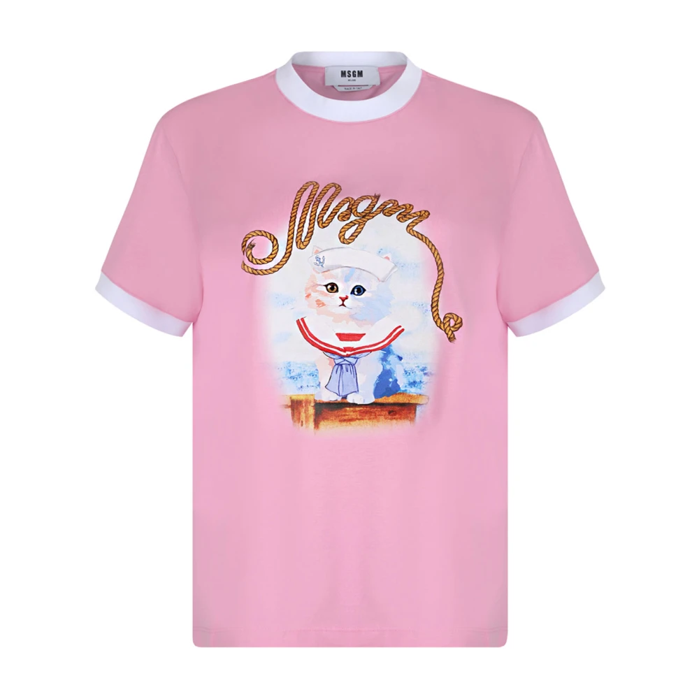 Msgm - Tops > T-Shirts - Pink - Msgm - Modalova