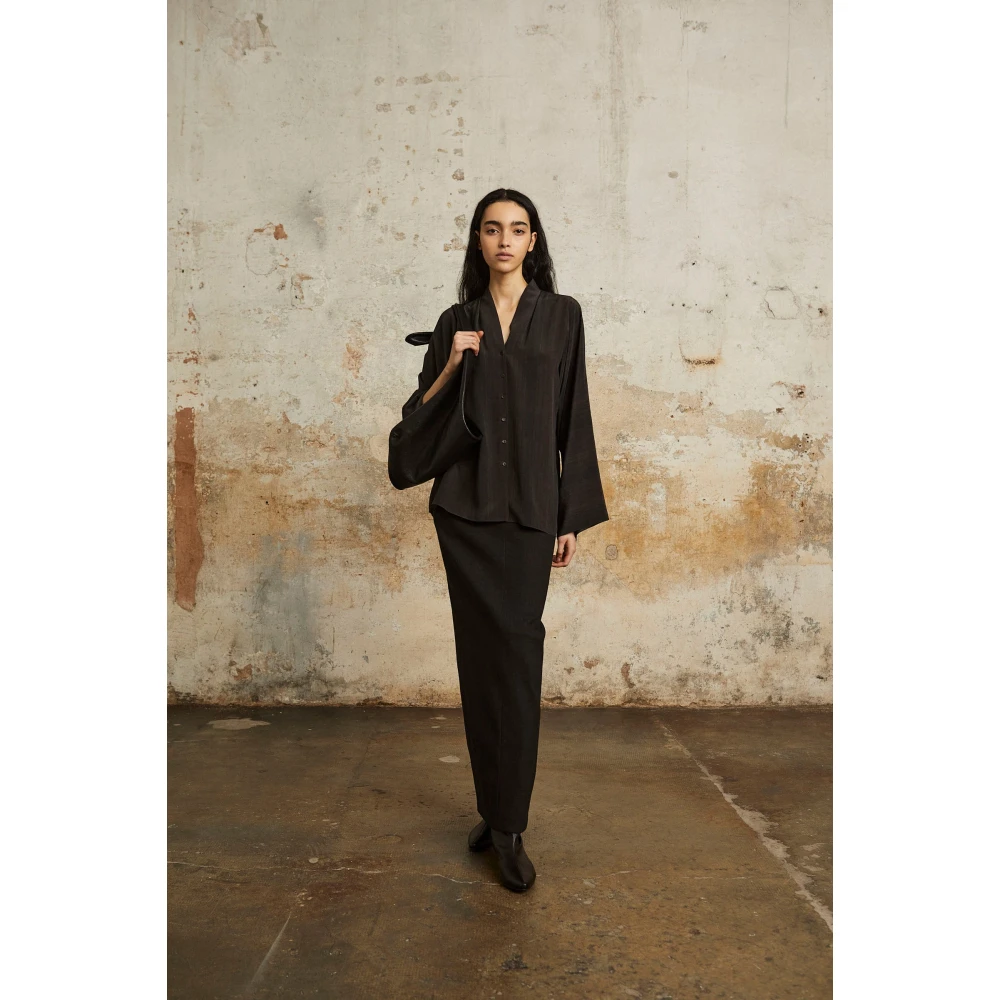Cortana Rocio zijden shirt Black Dames