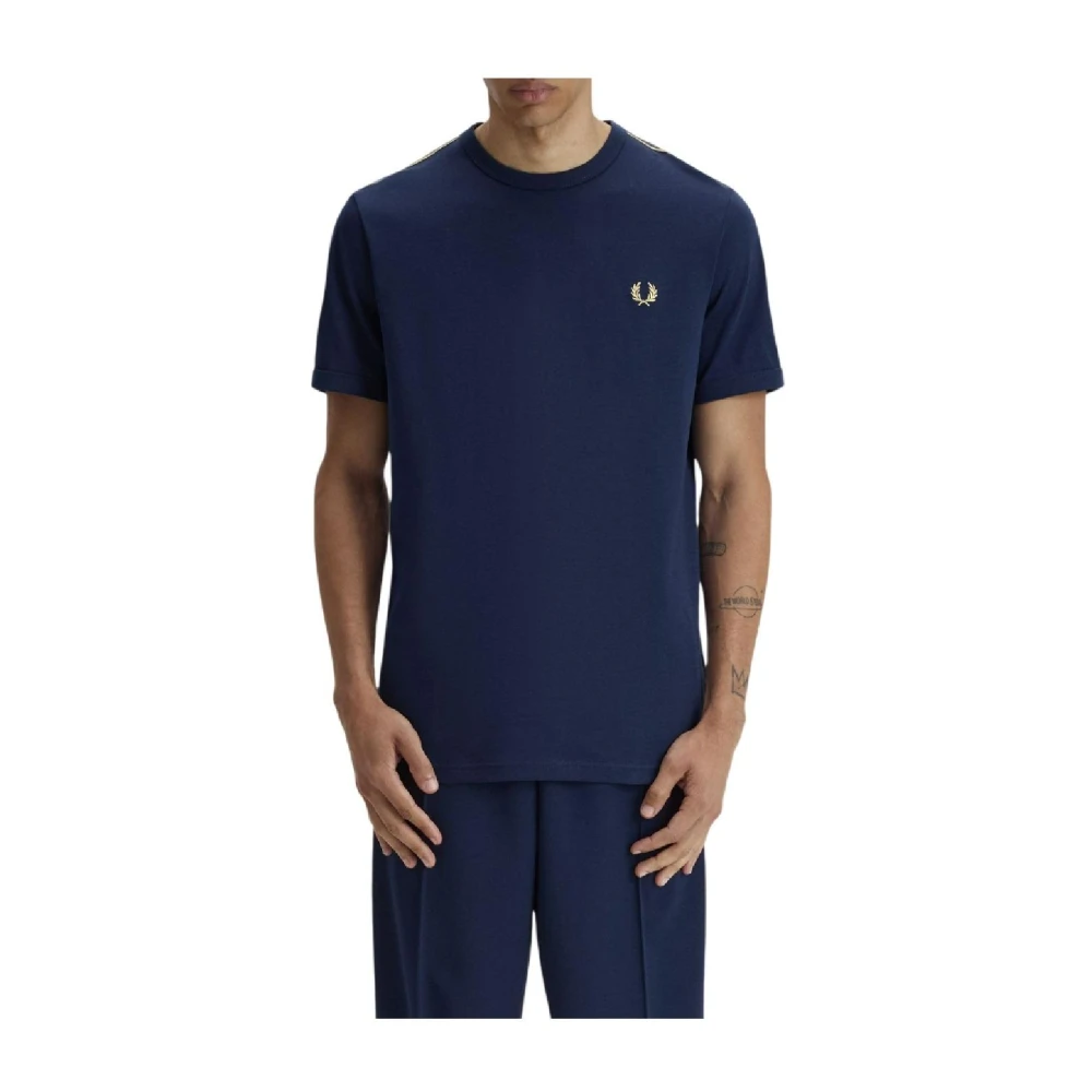 Fred Perry Men's Blue T-Shirts, 2XL, Contrast Tape Ringer T-Shirt