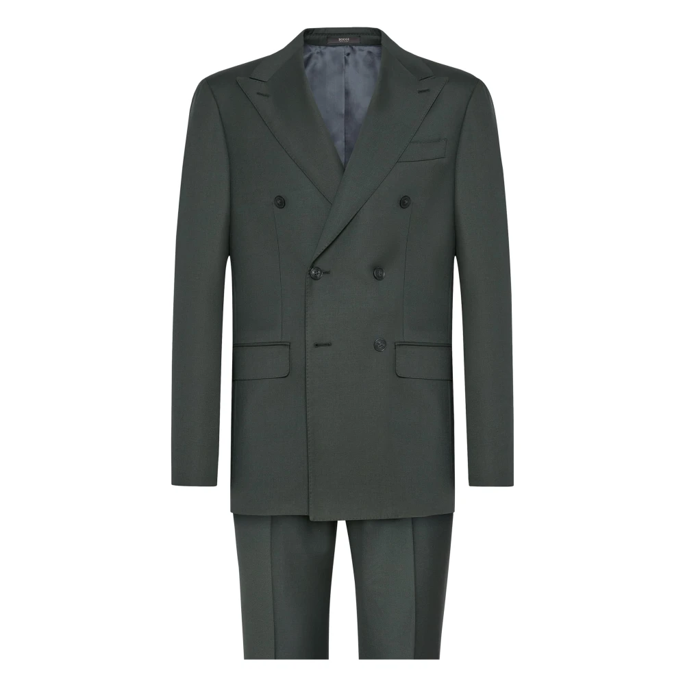 Boggi Milano Dubbelrijig Pak Green Heren