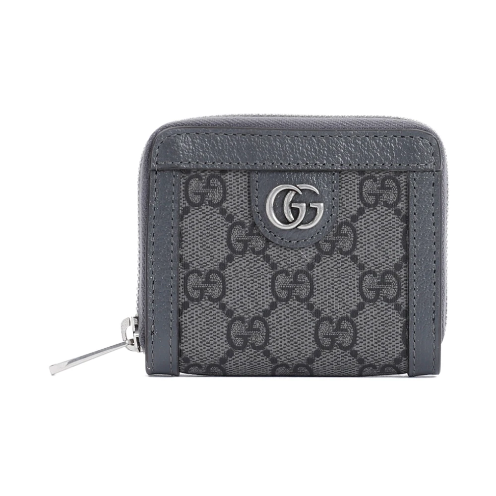 Gucci Grijze Canvas Portemonnee met Leren Accenten Gray Heren