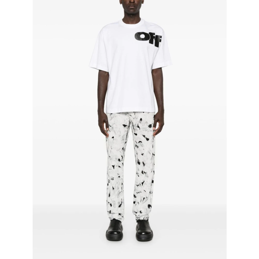 Off White Witte katoenen T-shirt White Heren