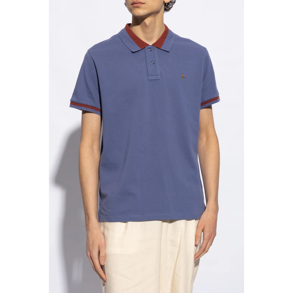 Vivienne Westwood Polo shirt met logo Blue Heren