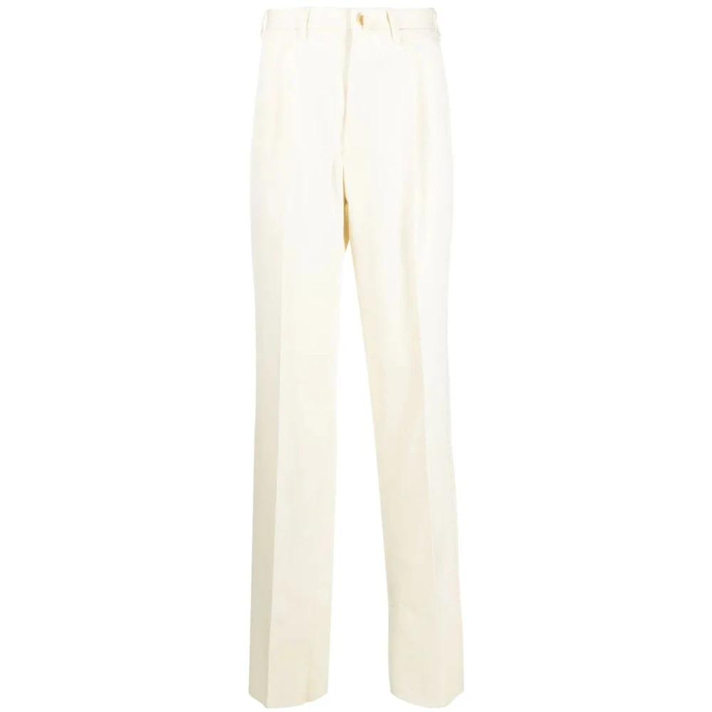 Giuliva Heritage Witte op maat gemaakte broek met één plooi White Heren