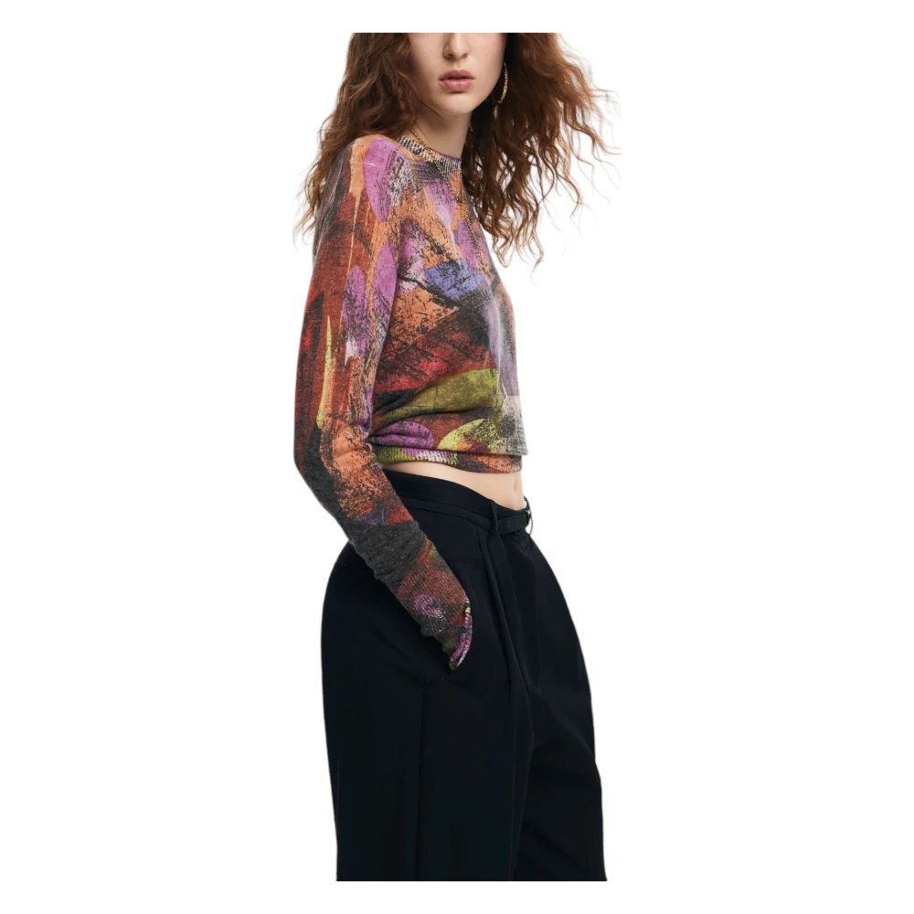 Desigual Camo Petals Trui Herfst Winter Collectie Multicolor Dames