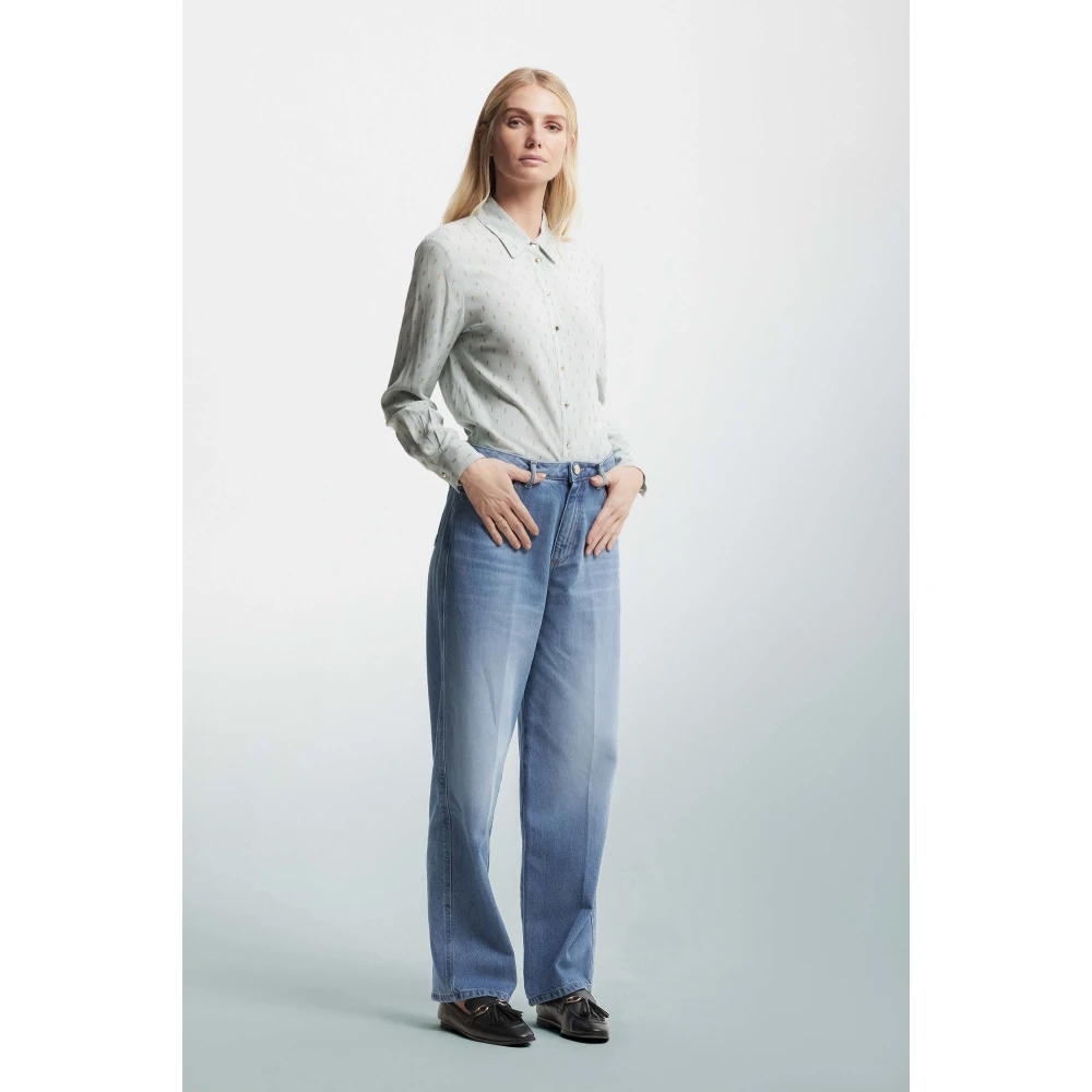 Kocca Stone-Washed Straight Leg Jeans Blue Dames