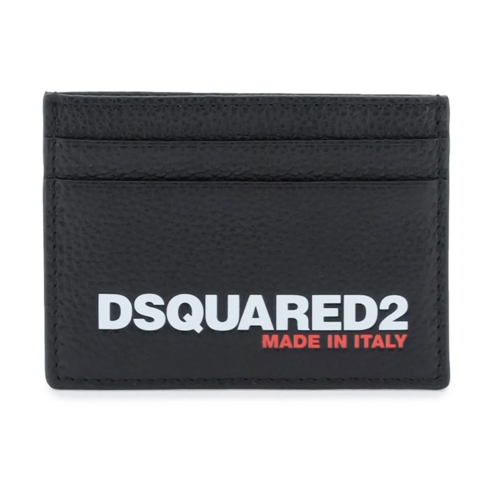 Dsquared2 Logo Bob Pasjeshouder met Ingelegde Letters Black Heren