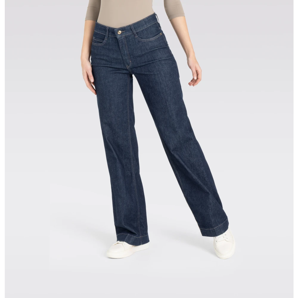 MAC Wijde Stretch Denim Jeans Blue Dames