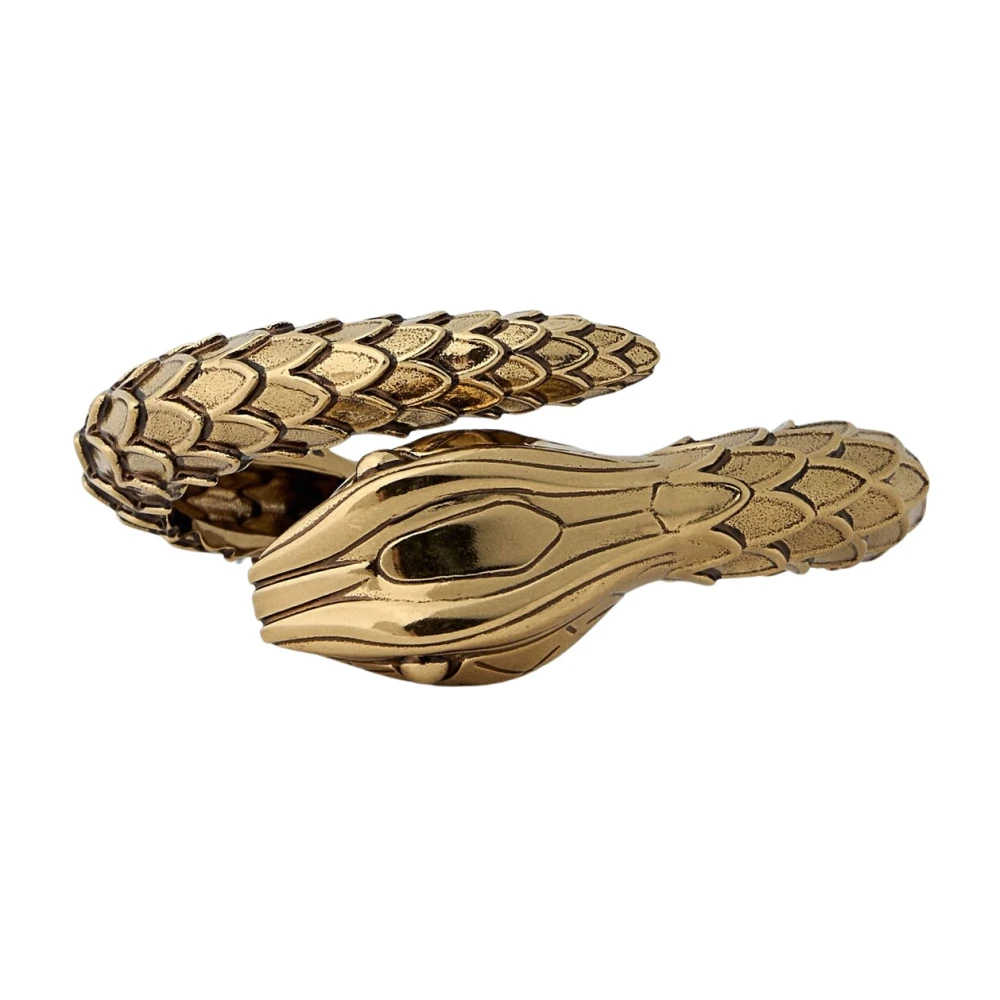 Chloé Women's Yellow Bracelets, One Size, Vintage Snake Motif Brass Bracelet