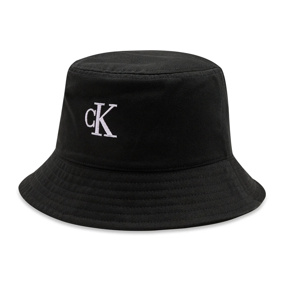 Calvin Klein Jeans Monogram Embro Bucket Hat Herfst Winter Collectie Black Dames
