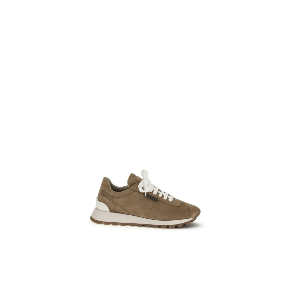 Brunello Cucinelli Women's Beige Sneakers, 5 Uk, Rubber Platform Trainers With Chunky Sole