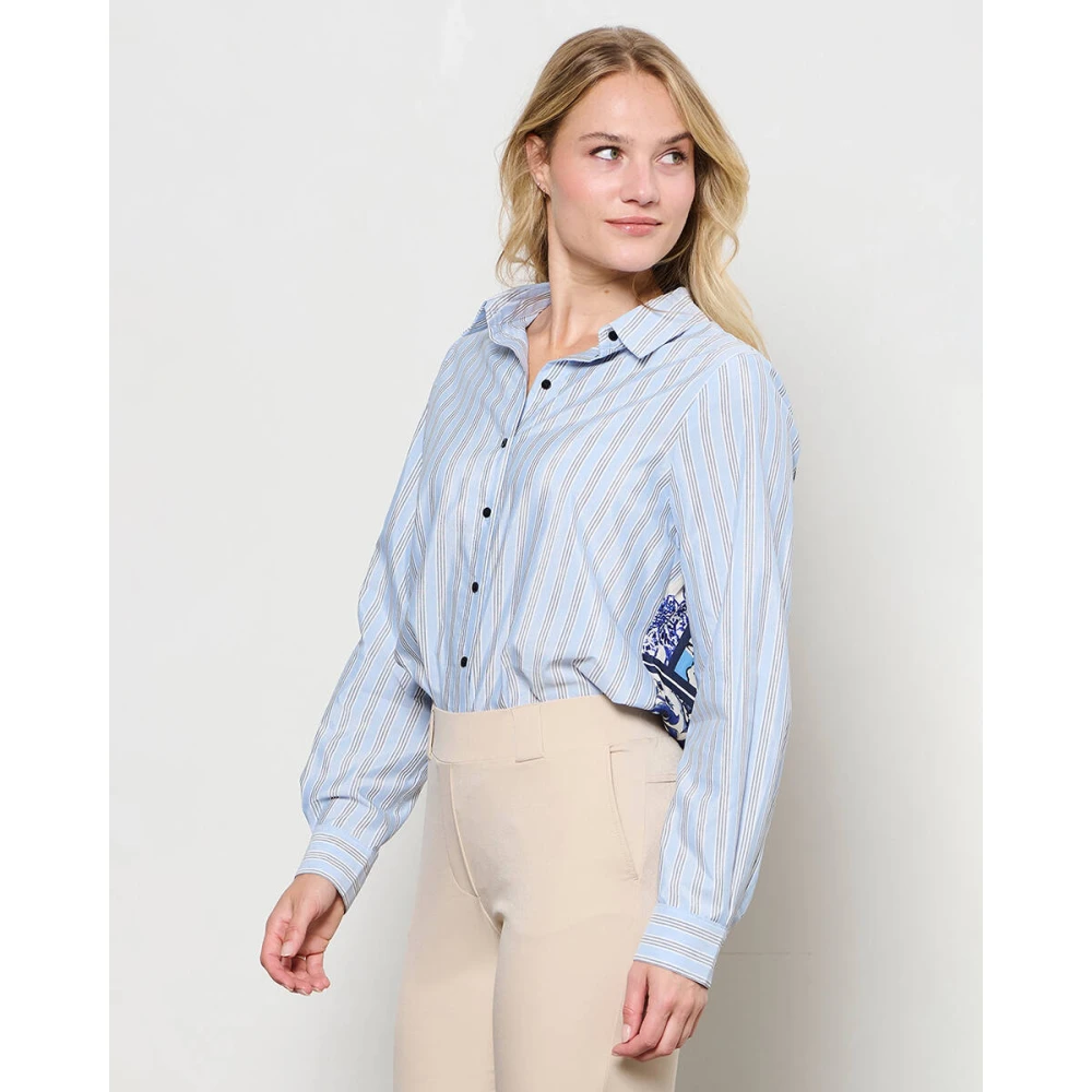 &Co Woman Oversized Hemd mit V-Ausschnitt Blue Dames