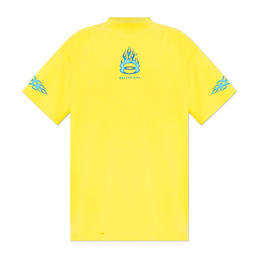Balenciaga T-shirt met logo Yellow Heren