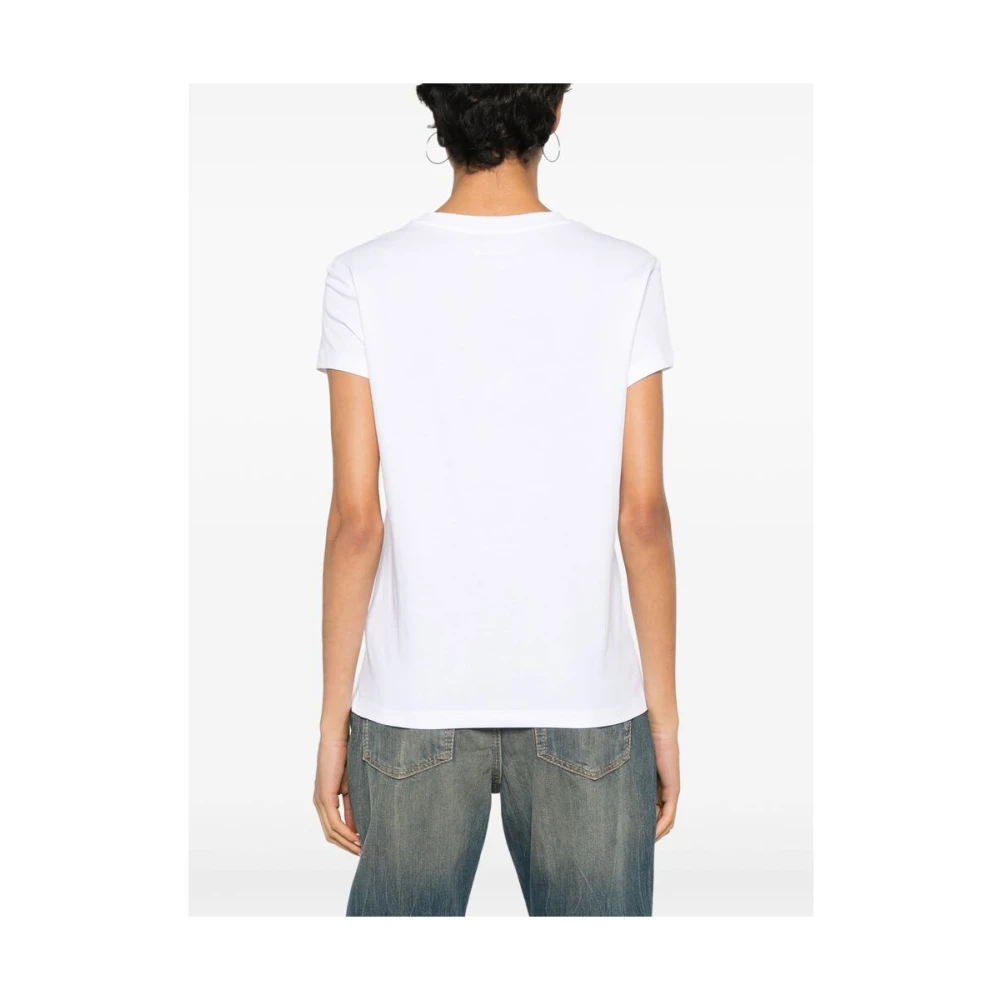 Zadig & Voltaire Wit Logo Print Crew Neck T-shirt White Dames