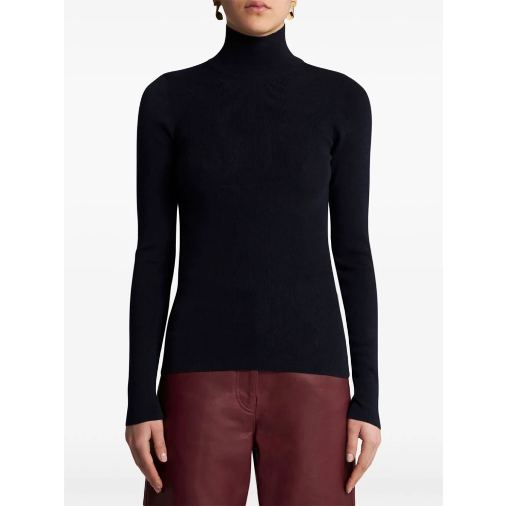 ETRO Blauwe Gebreide Trui Blue Dames