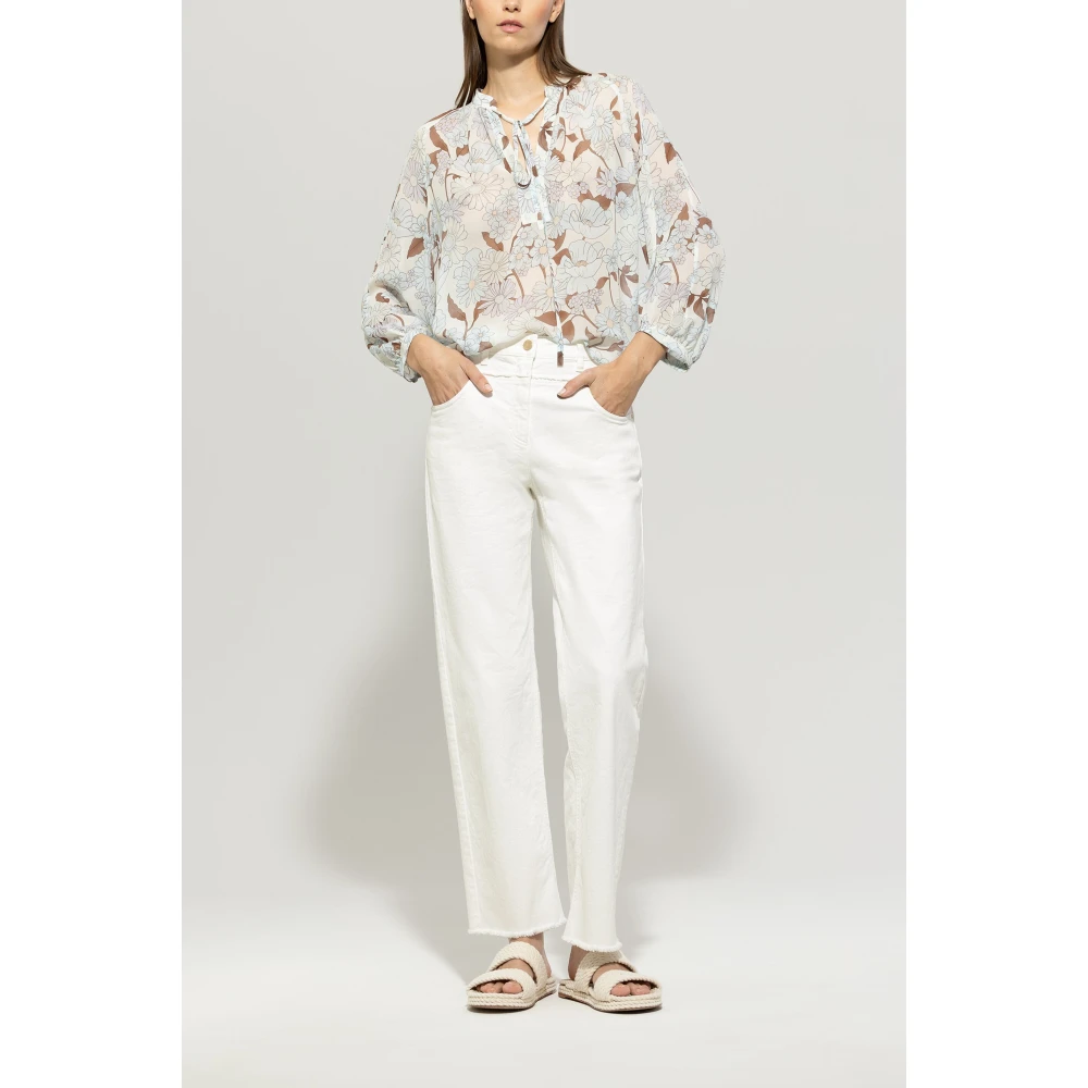 LUISA CERANO Tuniekblouse met Bloemenprint en Volumineuze Mouwen Multicolor Dames
