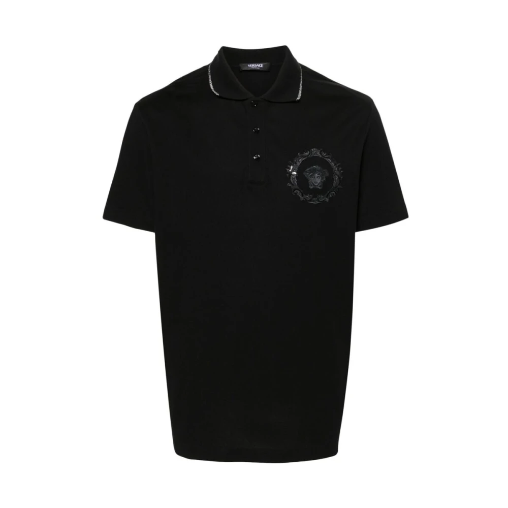 Versace Polo Shirts Black Heren