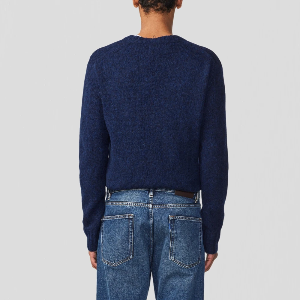 Nn07 Merino Wol Navy Blue Sweater Blue Heren