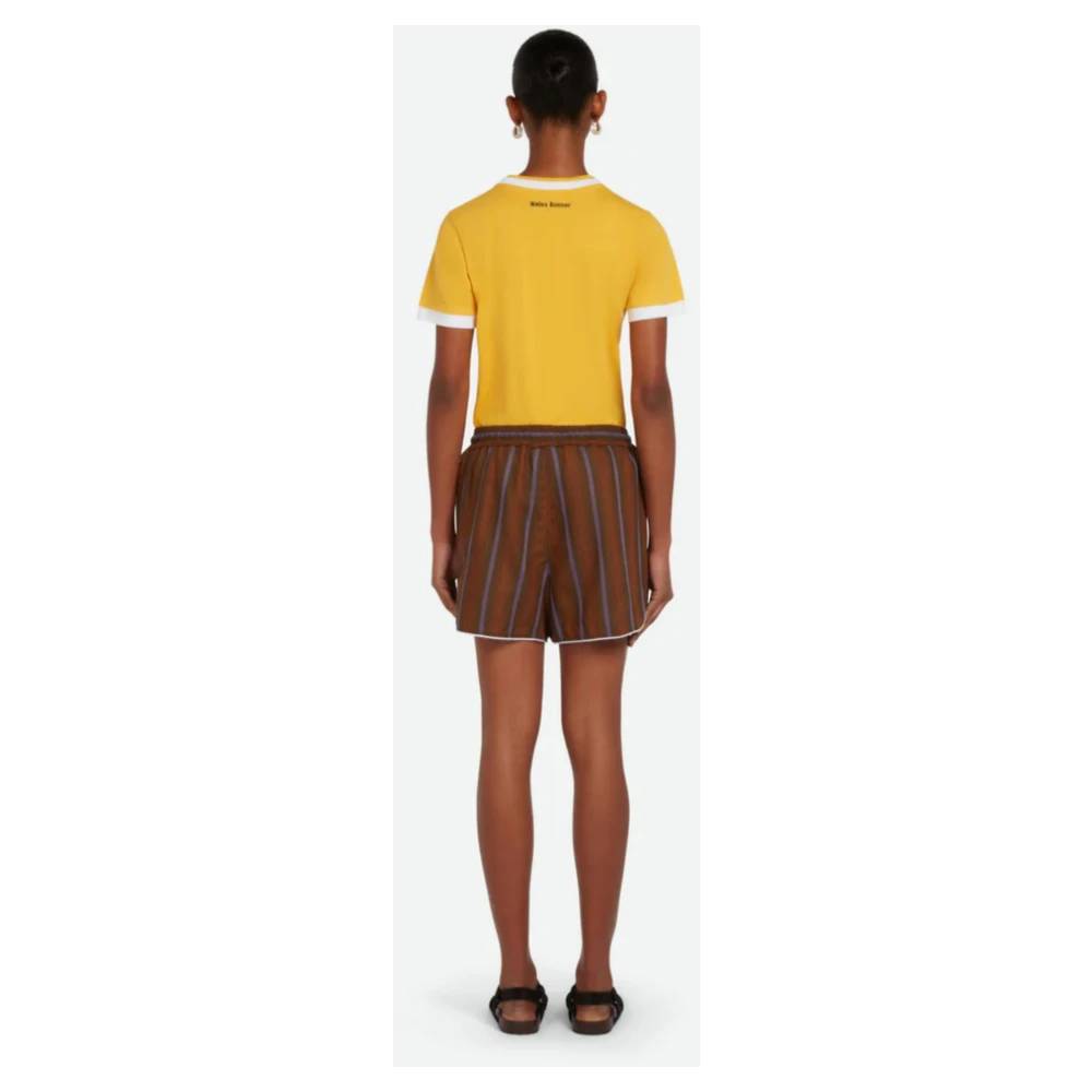 Wales Bonner Herringbone Wool Life Shorts Brown Dames