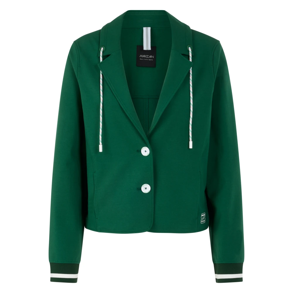 Marc Cain Women's Green Blazers, Xl, Sportiver Blazer Mit Ringeldetails