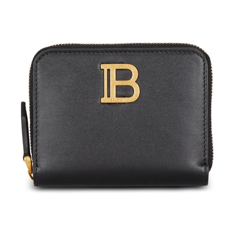 Balmain Black B-Buzz Zipped Leather Purse - Female - Wallets & Cardholders - One Size - Accessories