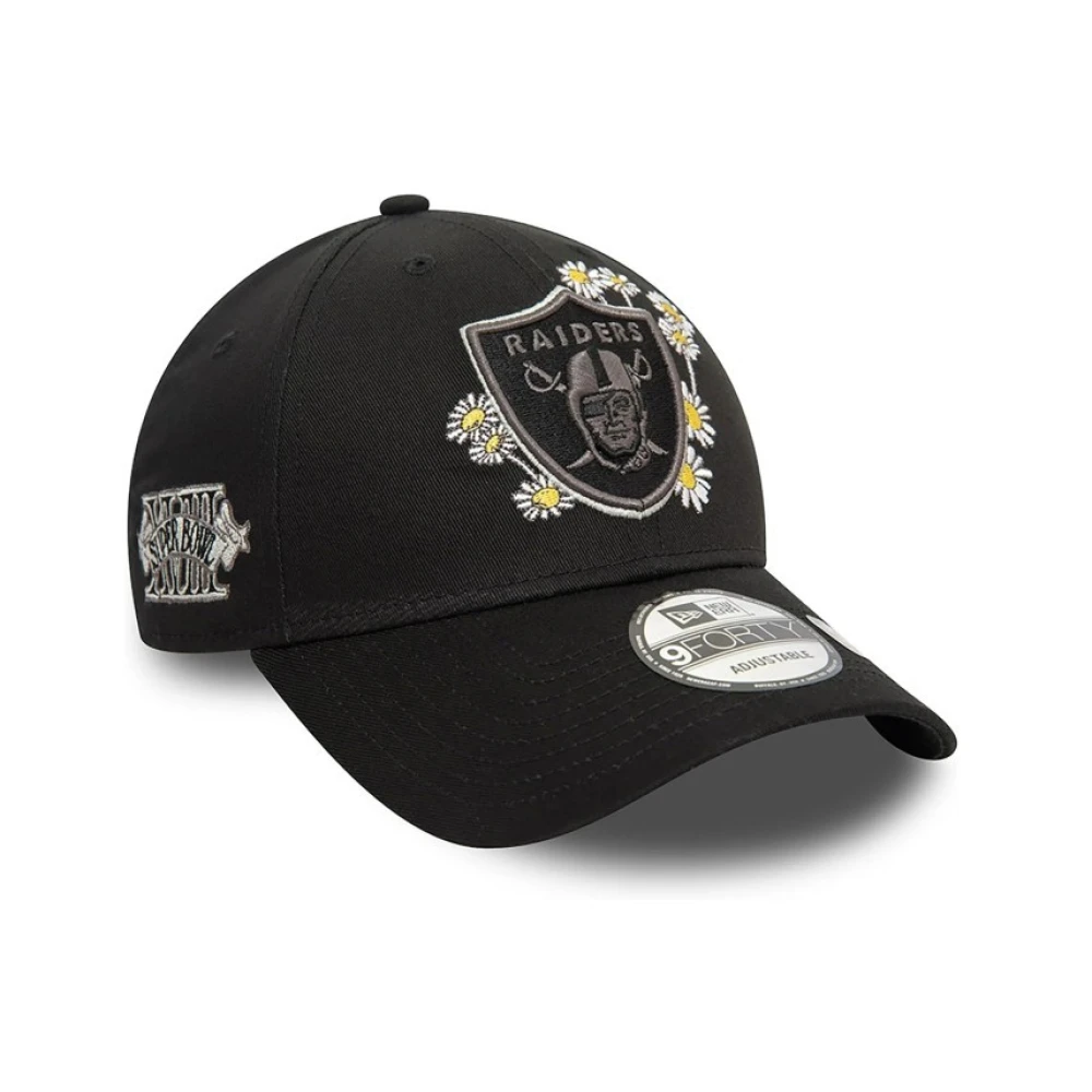 new era Zwarte Raiders Bloemen Icon Pet Black Heren