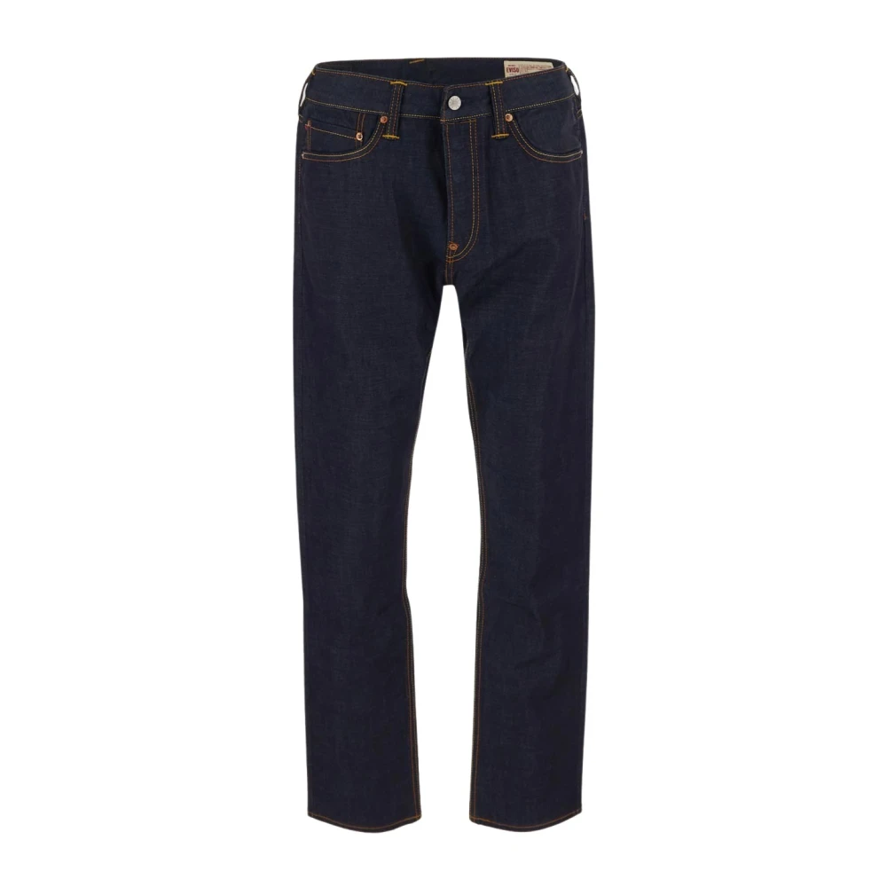 Evisu Wortelstijl Jeans met Daruma-applicatie Blue Heren
