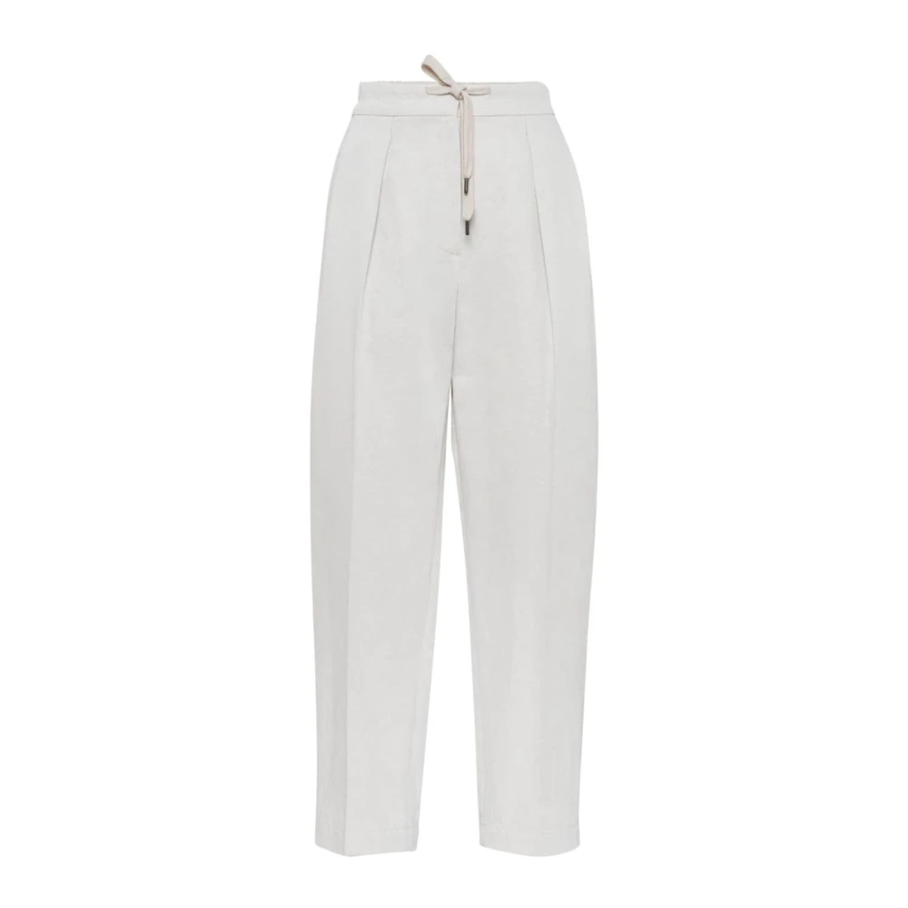Brunello Cucinelli Mujer Blanco Pantalones, Talla: L