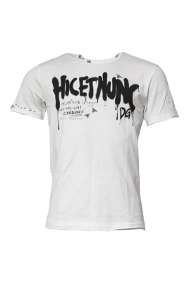 T-shirt med grafiskt tryck i bomull med rund hals