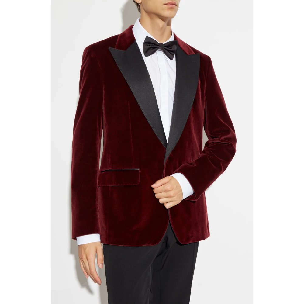 Dolce & Gabbana Fluwelen blazer Red Heren