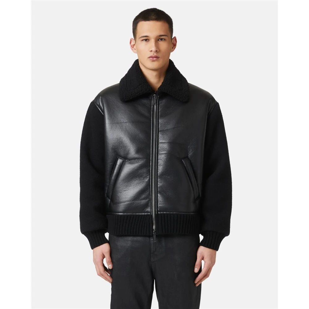 Iceberg Jas van eco-schapenvacht en brei Black Heren