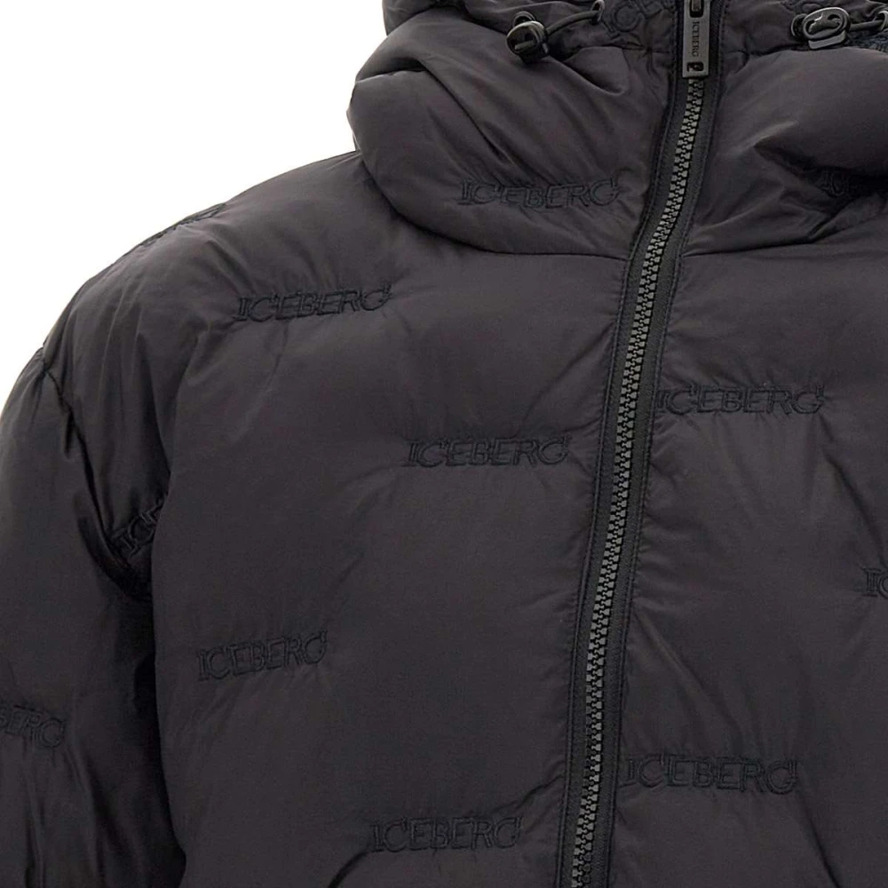 Iceberg Zwarte donsjas met luxe quilten Black Heren