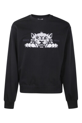 tigre-heureux-sweatshirt-classique-brode