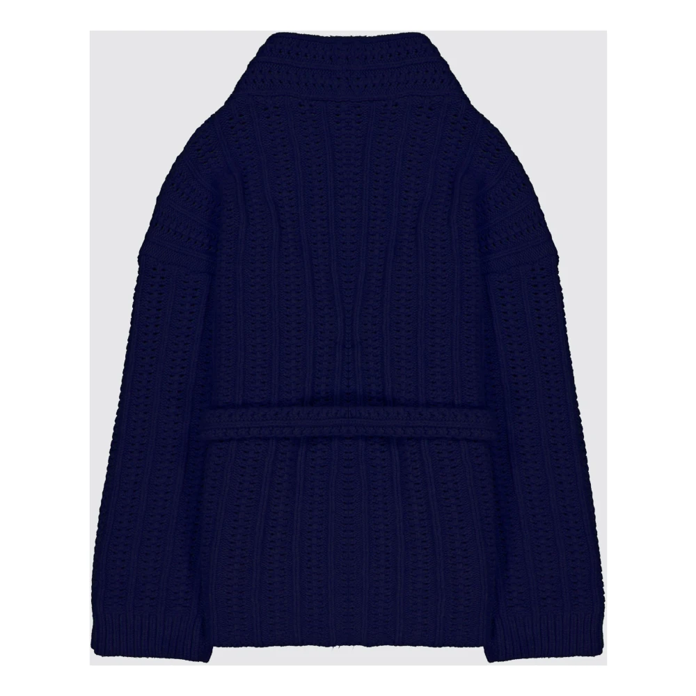 Laneus Wollen Hybride Vest Badjas Blue Heren