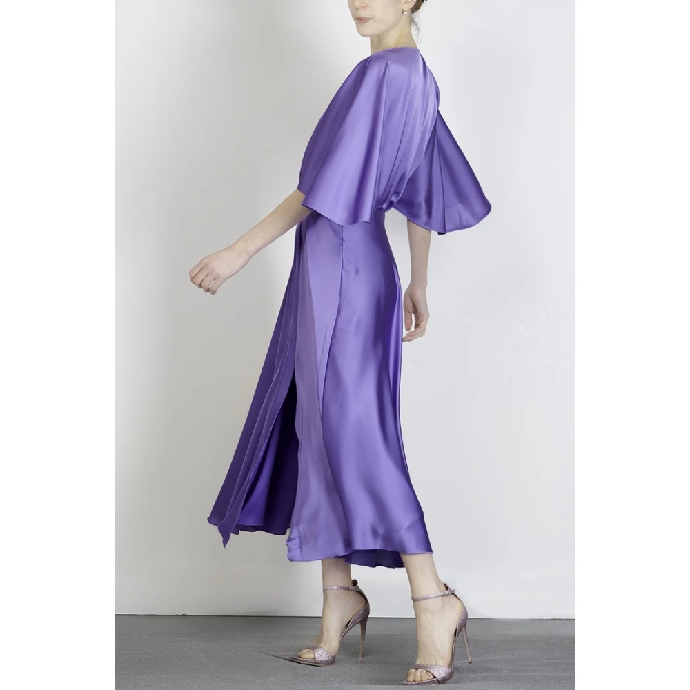 Simona Corsellini Lange jurk met ketting Purple Dames