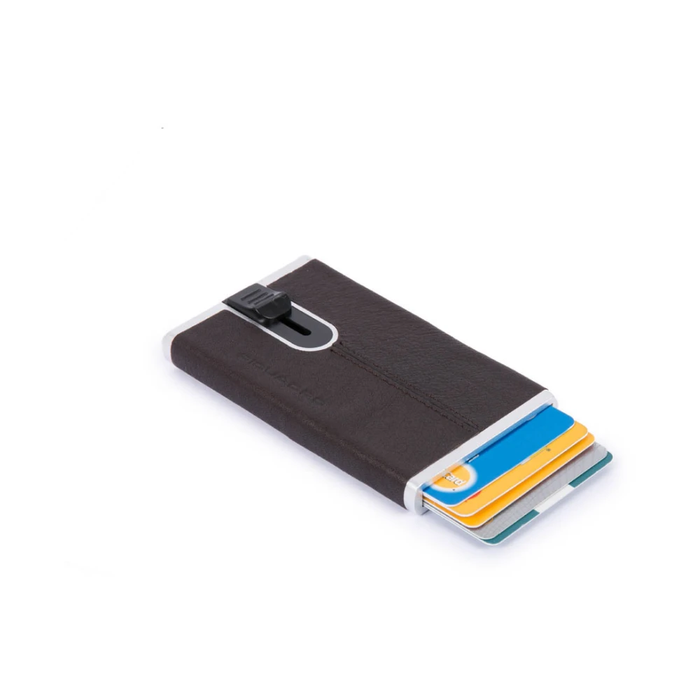Piquadro Mannelijk Bruin Accessoires Heren, One Size, Leer, Pop-Up Kaarthouder